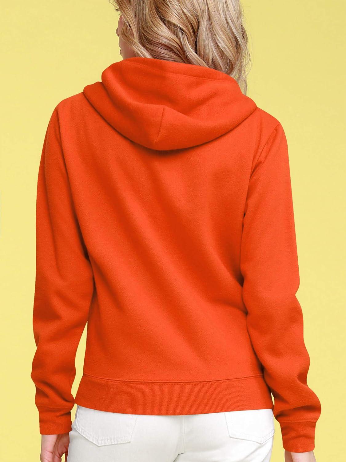 imageMade By Johnny Womens Active Casual Zipup Hoodie Jacket Long Sleeve Comfortable Lightweight SweatshirtWsk954orange