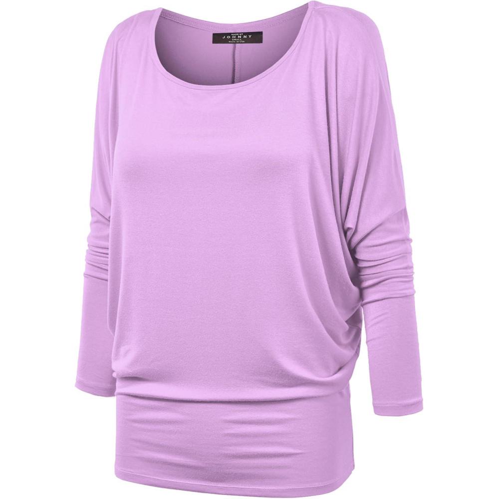 imageMBJ Womens Batwing Long Sleeve Top Made in USAWt826lilac