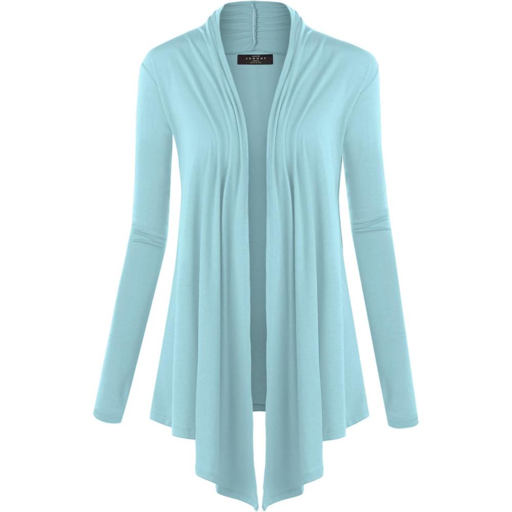 imageMBJ Womens Draped Open Front CardiganWsk850aqua