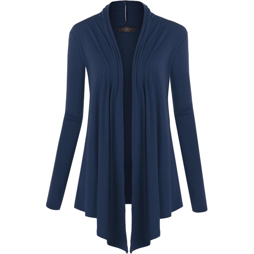 imageMBJ Womens Draped Open Front CardiganWsk850navy