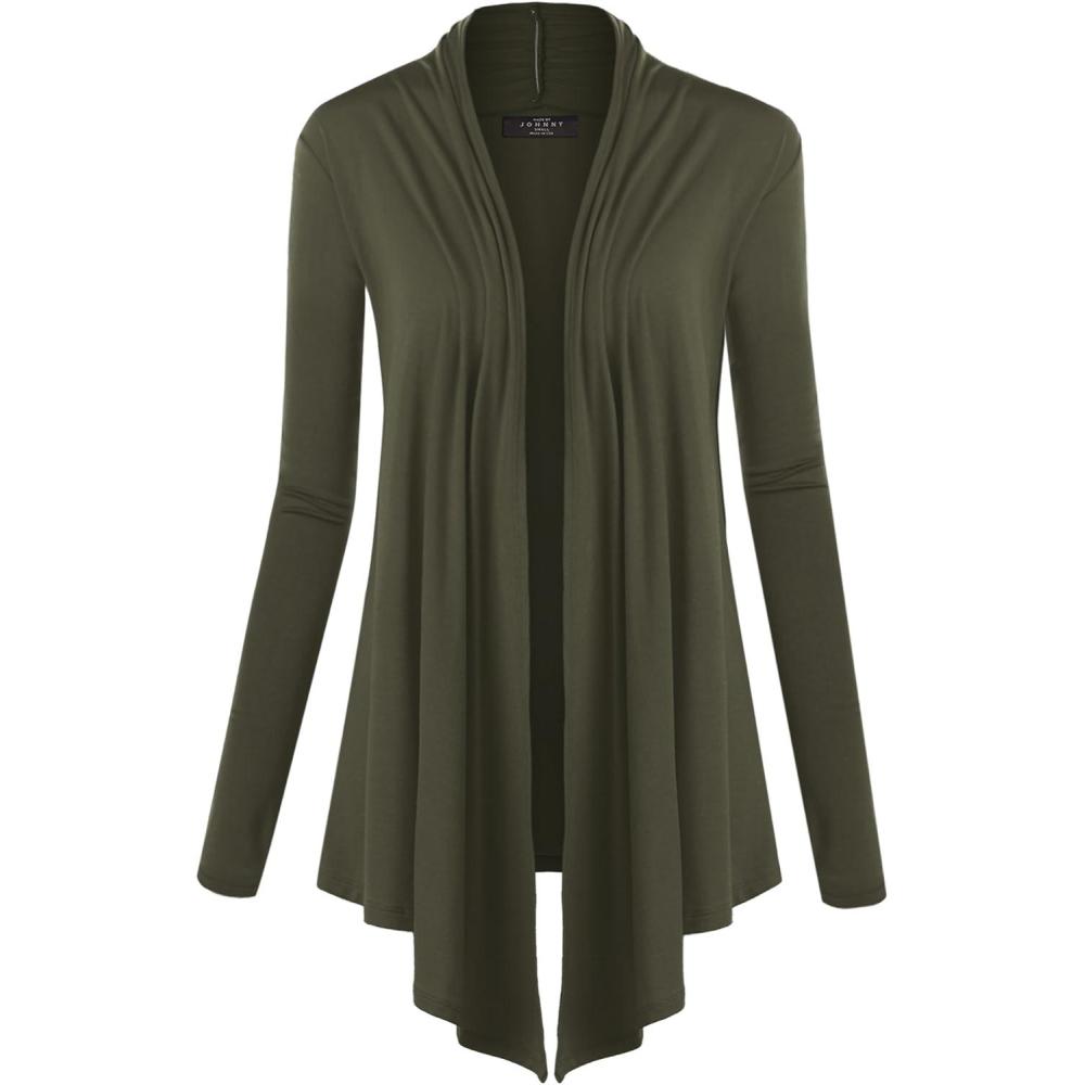 imageMBJ Womens Draped Open Front CardiganWsk850olive