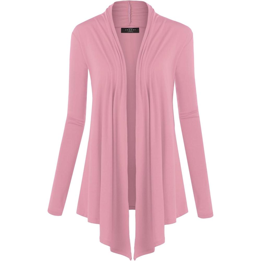 imageMBJ Womens Draped Open Front CardiganWsk850pink