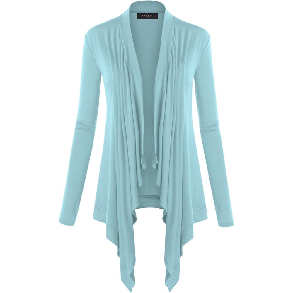 imageMBJ Womens OffDuty Open Front Cardigan Made in USAWsk849aqua