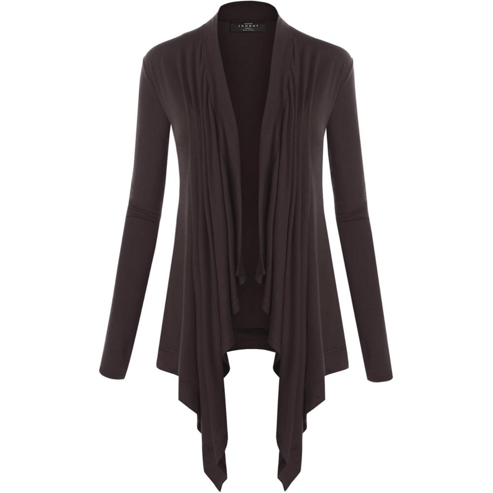 imageMBJ Womens OffDuty Open Front Cardigan Made in USAWsk849brown
