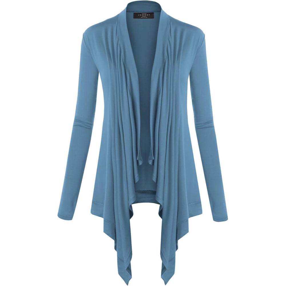 imageMBJ Womens OffDuty Open Front Cardigan Made in USAWsk849denim