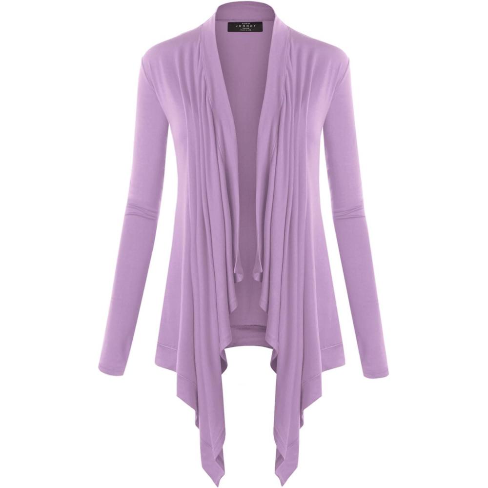 imageMBJ Womens OffDuty Open Front Cardigan Made in USAWsk849lilac