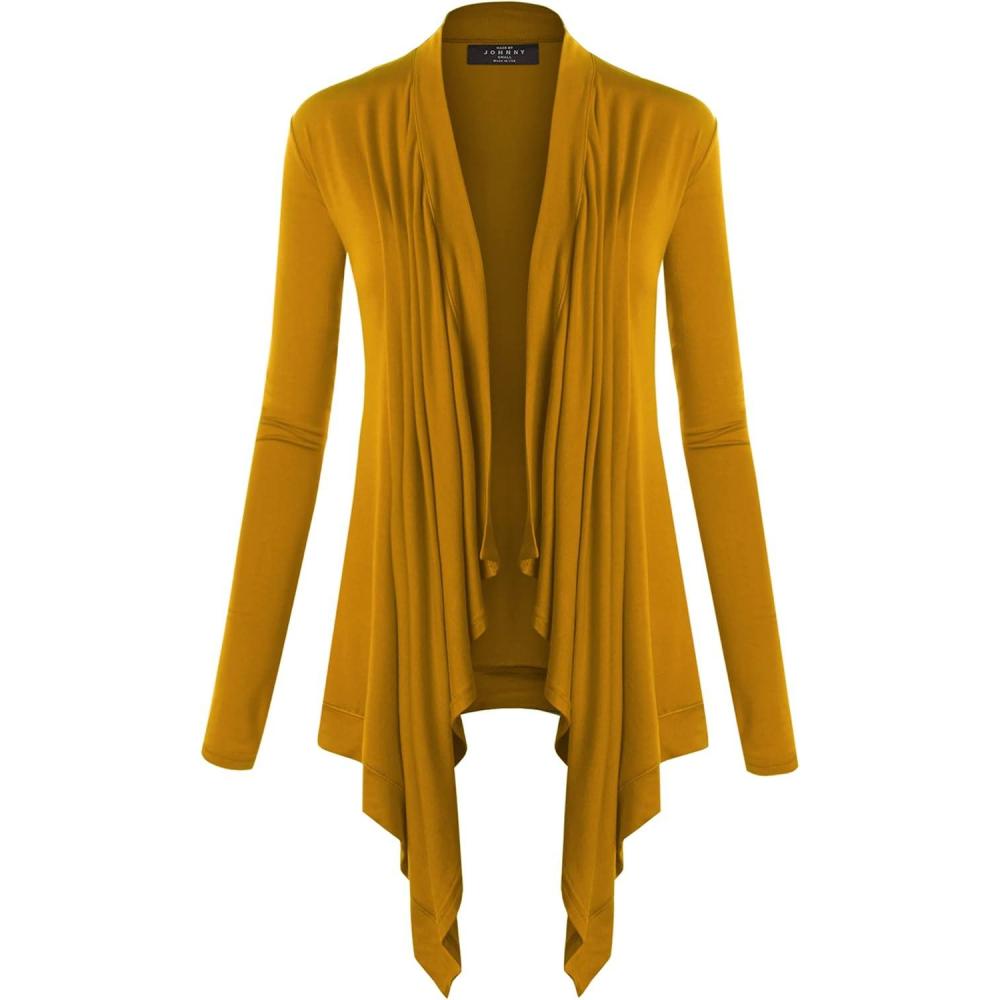 imageMBJ Womens OffDuty Open Front Cardigan Made in USAWsk849mustard
