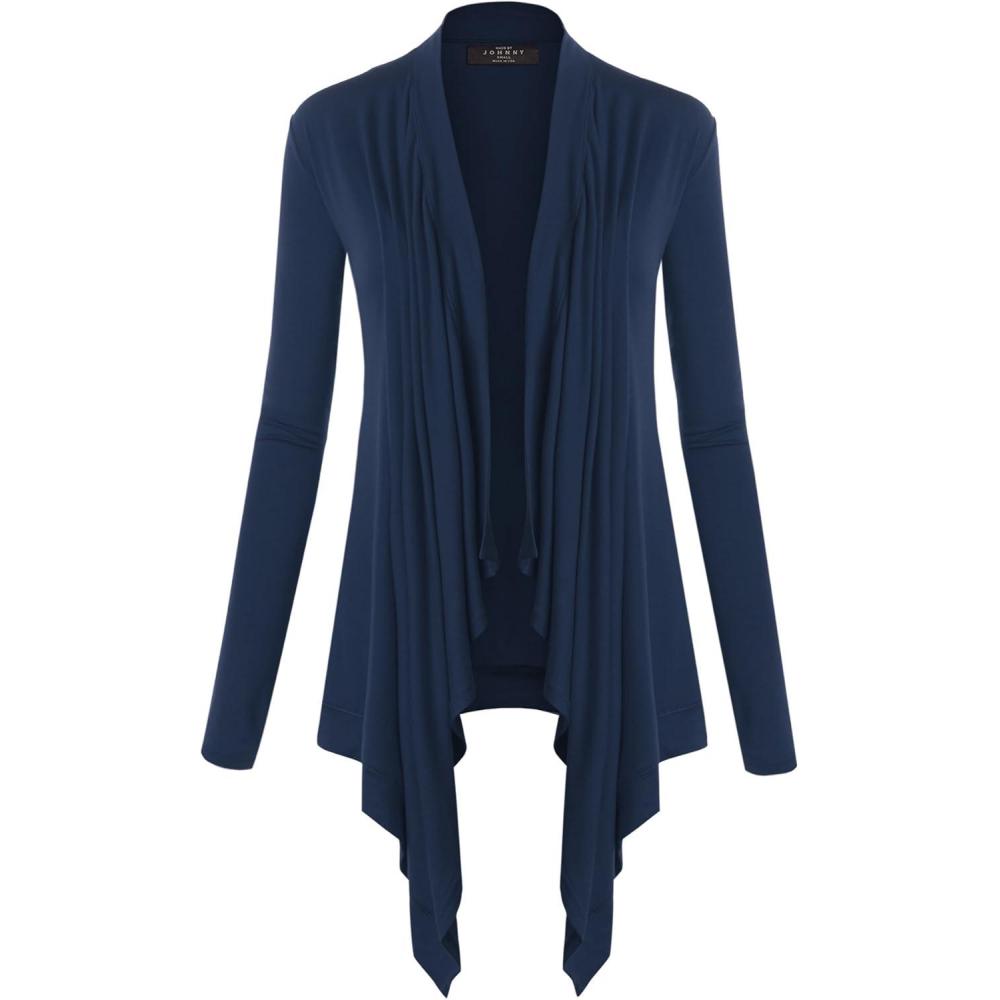 imageMBJ Womens OffDuty Open Front Cardigan Made in USAWsk849navy