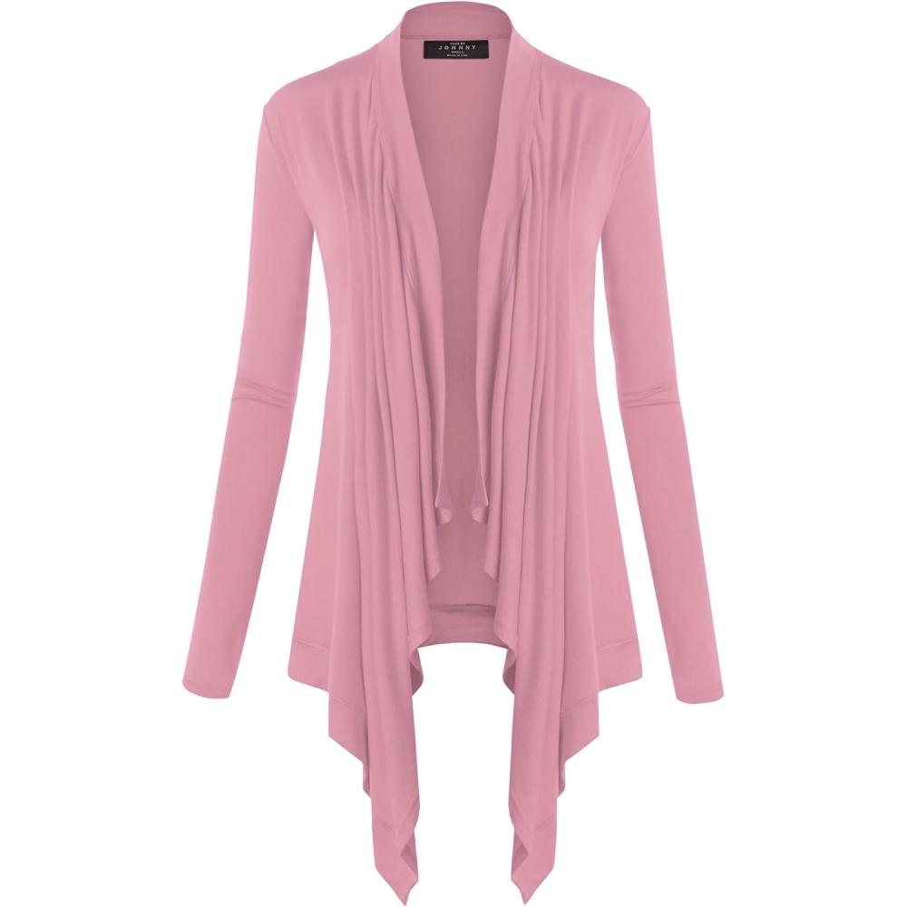imageMBJ Womens OffDuty Open Front Cardigan Made in USAWsk849pink