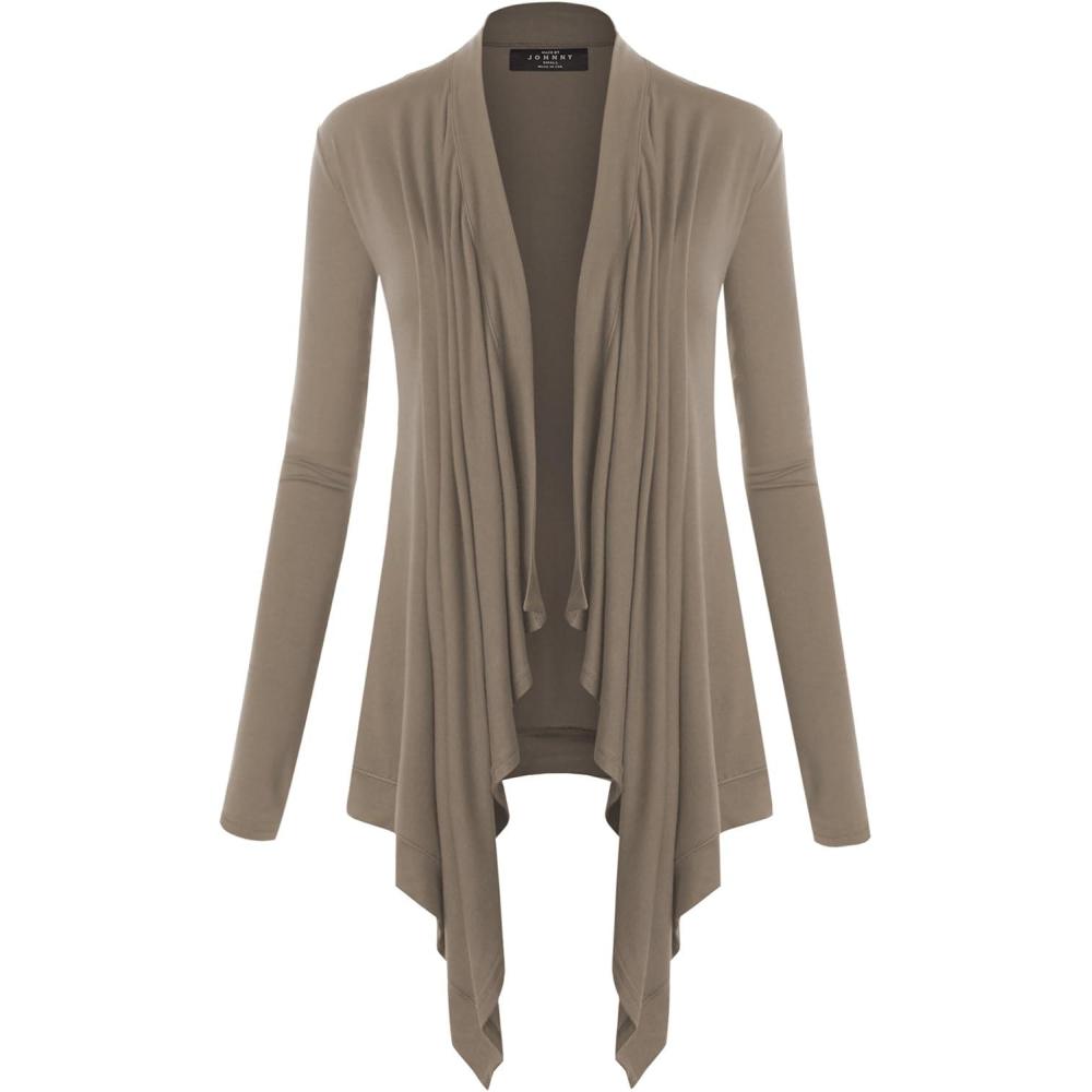 imageMBJ Womens OffDuty Open Front Cardigan Made in USAWsk849taupe