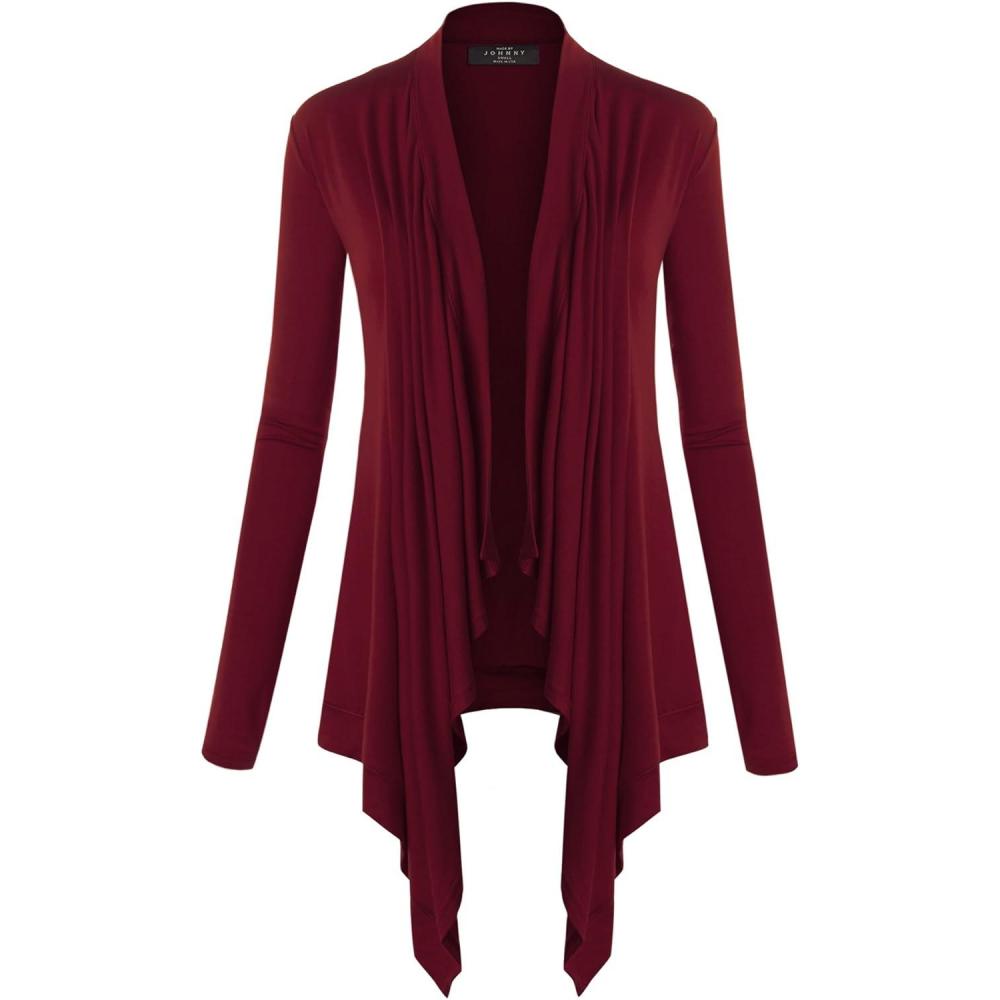 imageMBJ Womens OffDuty Open Front Cardigan Made in USAWsk849wine