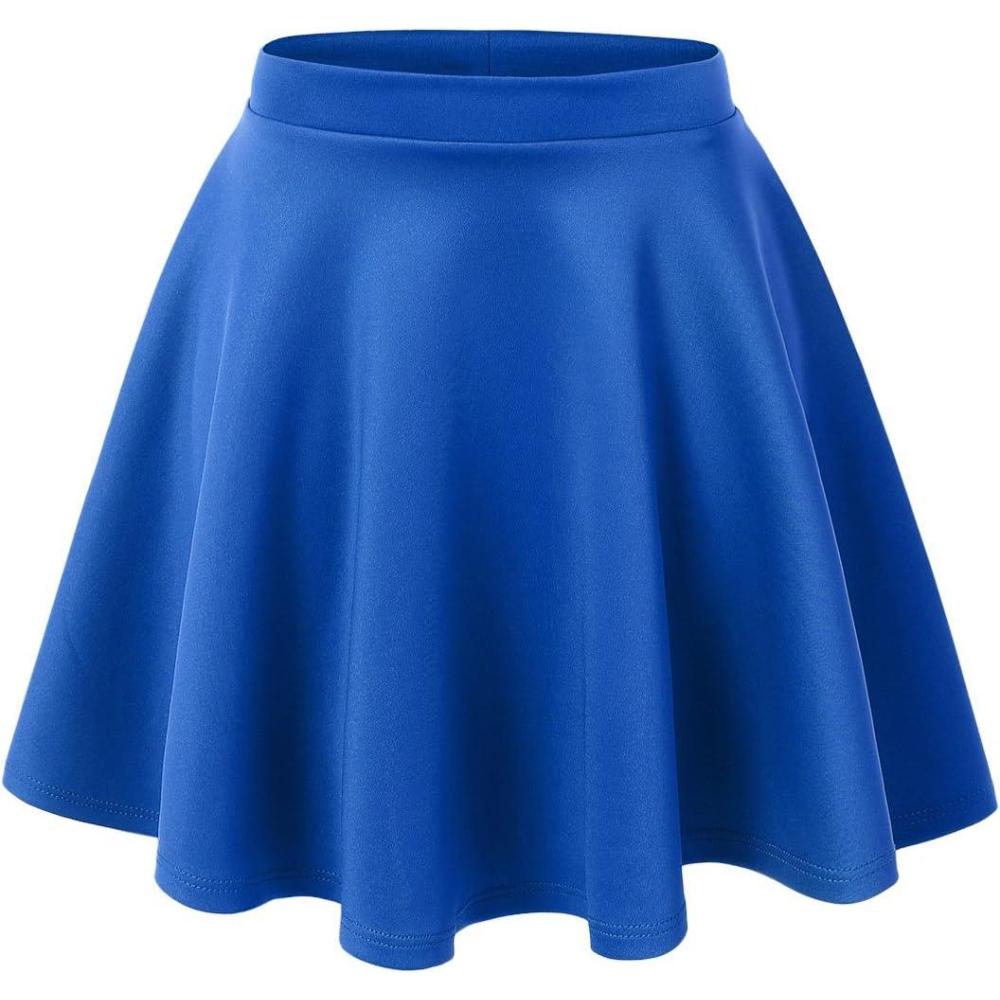 imageMade By Johnny Womens Basic Versatile Stretchy Flared Casual Mini Skater Skirt XS3XL Plus SizeWb211royalbrite