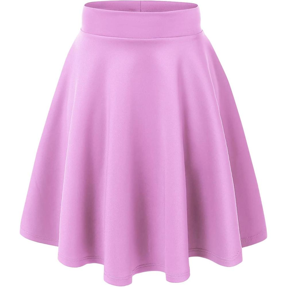 imageMade By Johnny Womens Basic Versatile Stretchy Flared Casual Mini Skater Skirt XS3XL Plus SizeWb829lilac