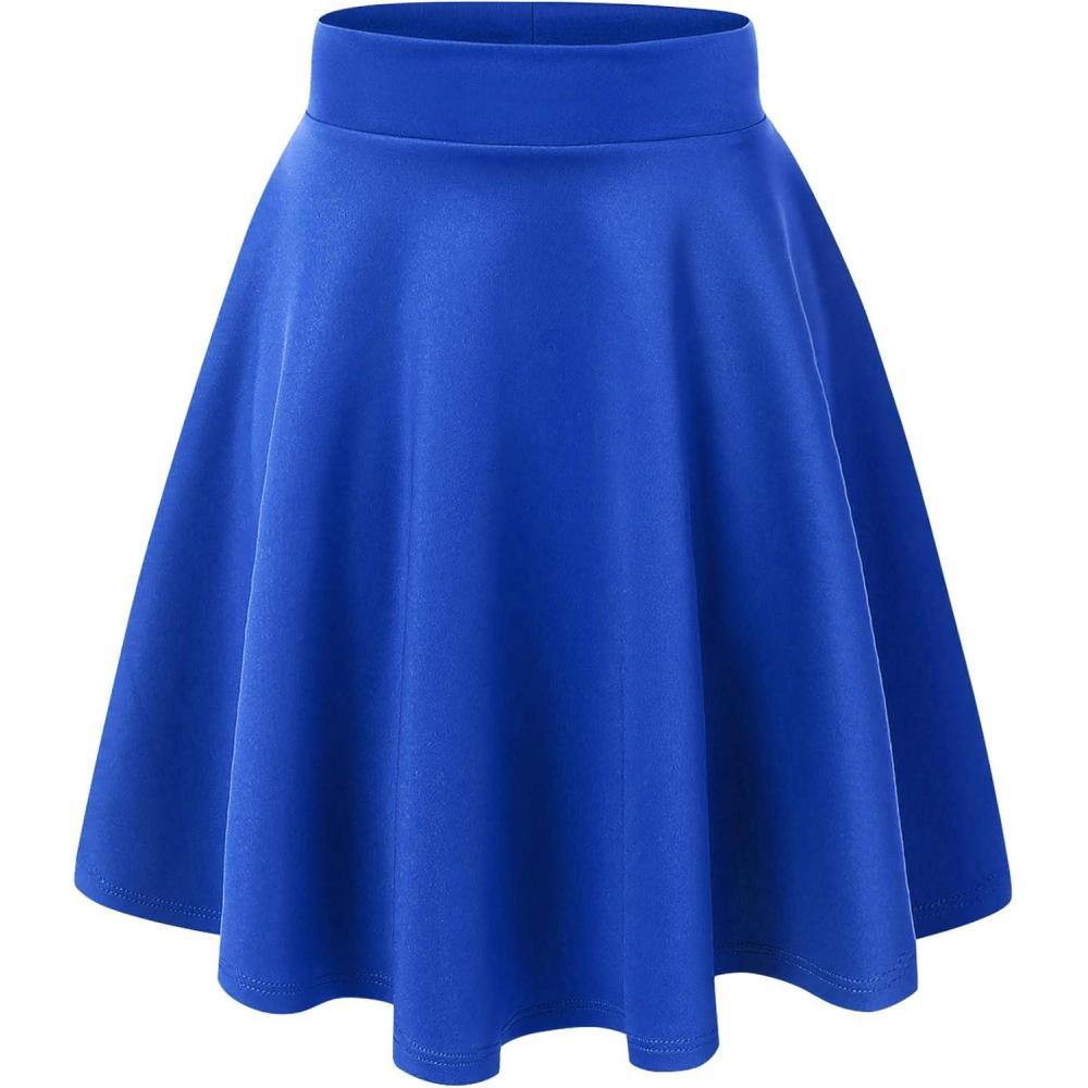 imageMade By Johnny Womens Basic Versatile Stretchy Flared Casual Mini Skater Skirt XS3XL Plus SizeWb829royalbrite