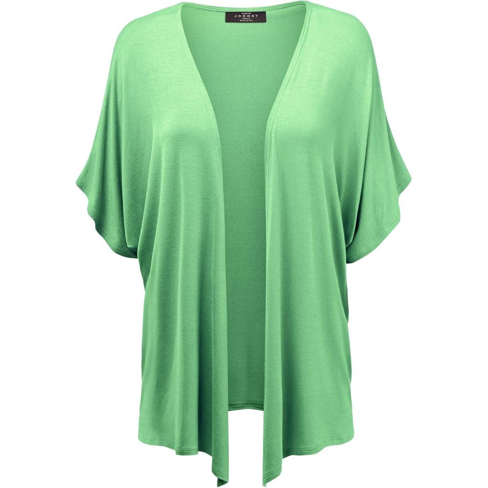 imageMade By Johnny Womens Kimono Style Short Sleeve Dolman Cardigan Lightweight Open Front Summer CoverUpWsk1310mint