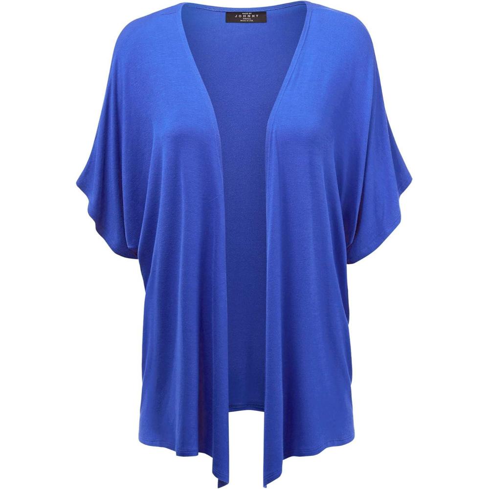 imageMade By Johnny Womens Kimono Style Short Sleeve Dolman Cardigan Lightweight Open Front Summer CoverUpWsk1310royalbrite