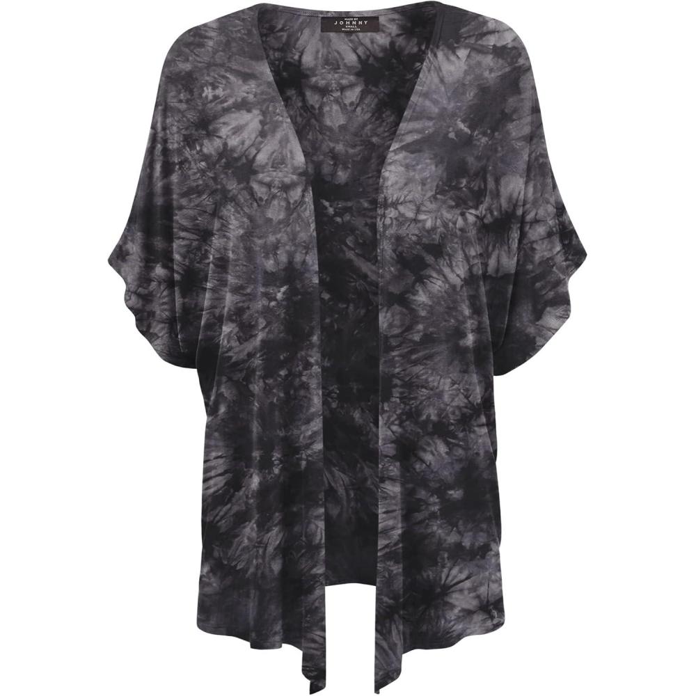 imageMade By Johnny Womens Kimono Style Short Sleeve Dolman Cardigan Lightweight Open Front Summer CoverUpWsk2385black