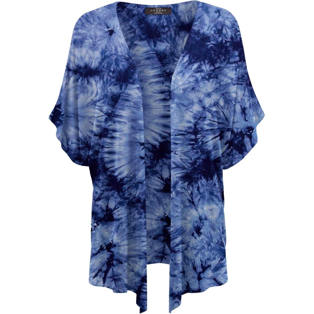 imageMade By Johnny Womens Kimono Style Short Sleeve Dolman Cardigan Lightweight Open Front Summer CoverUpWsk2385navy