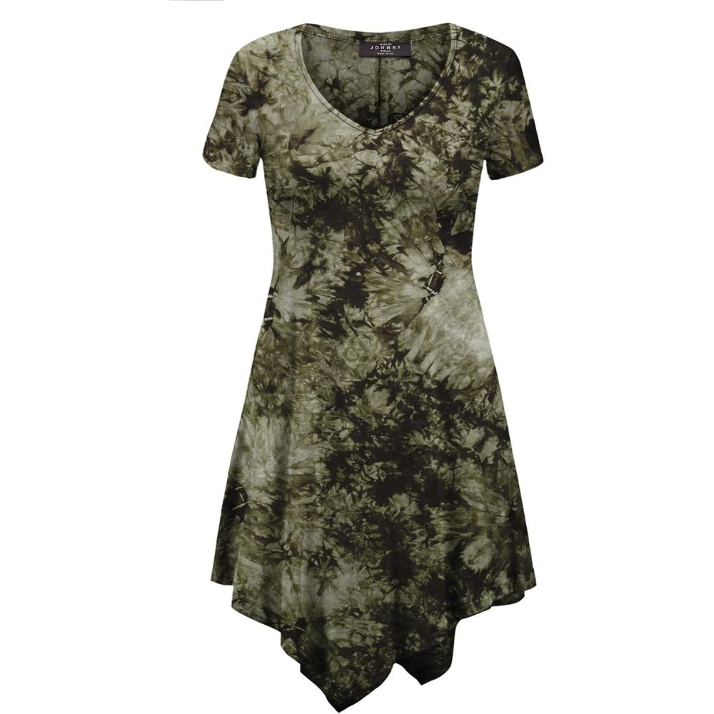 imageMade By Johnny Womens Short Sleev Swing Shirt Casual Tunic TopWt1063olive