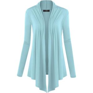 MBJ Womens Draped Open- Front Cardigan(Wsk850_aqua)