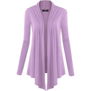 MBJ Womens Draped Open- Front Cardigan(Wsk850_lilac)