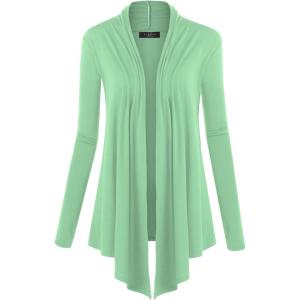 MBJ Womens Draped Open- Front Cardigan(Wsk850_mint)