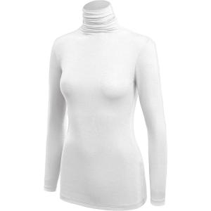 MBJ Womens Long Sleeve Ribbed Turtleneck Pullover Sweater – Made in USA(Wsk1030_white)