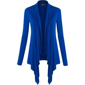 MBJ Womens Off-Duty Open Front Cardigan – Made in USA(Wsk849_royal_brite)