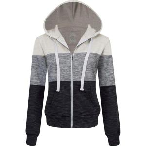 Made By Johnny Women’s Active Casual Zip-up Hoodie Jacket Long Sleeve Comfortable Lightweight Sweatshirt(Wsk2302_oatmeal)