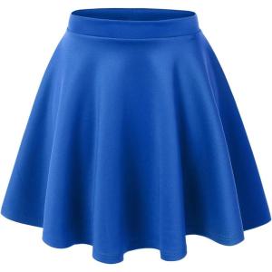 Made By Johnny Women’s Basic Versatile Stretchy Flared Casual Mini Skater Skirt XS-3XL Plus Size(Wb211_royal_brite)