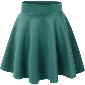 Made By Johnny Women’s Basic Versatile Stretchy Flared Casual Mini Skater Skirt XS-3XL Plus Size(Wb669_jade)