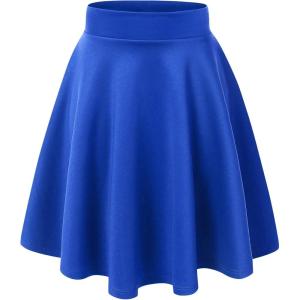 Made By Johnny Women’s Basic Versatile Stretchy Flared Casual Mini Skater Skirt XS-3XL Plus Size(Wb829_royal_brite)