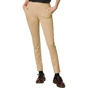 Made By Johnny Women’s Casual Leggings Stretchy Work Ankle Pants Office Slacks with Pocket(Wb2334_beige)