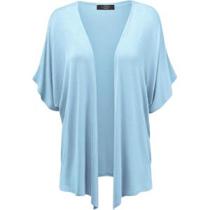 Made By Johnny Women’s Kimono Style Short Sleeve Dolman Cardigan – Lightweight Open Front Summer Cover-Up(Wsk1310_aqua)