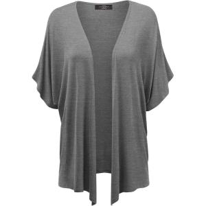 Made By Johnny Women’s Kimono Style Short Sleeve Dolman Cardigan – Lightweight Open Front Summer Cover-Up(Wsk1310_hdg)
