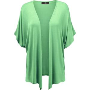 Made By Johnny Women’s Kimono Style Short Sleeve Dolman Cardigan – Lightweight Open Front Summer Cover-Up(Wsk1310_mint)