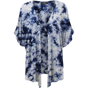 Made By Johnny Women’s Kimono Style Short Sleeve Dolman Cardigan – Lightweight Open Front Summer Cover-Up(Wsk2385_white_navy)