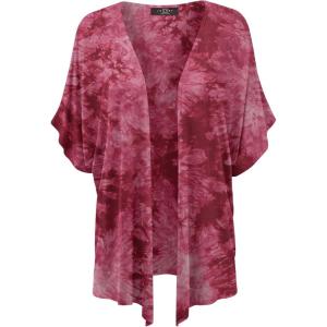 Made By Johnny Women’s Kimono Style Short Sleeve Dolman Cardigan – Lightweight Open Front Summer Cover-Up(Wsk2385_wine)