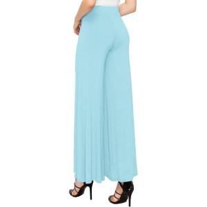 Made By Johnny Women’s Solid Casual Comfy Stretchy Wide Leg Palazzo Lounge Pants(Wb1104_aqua)