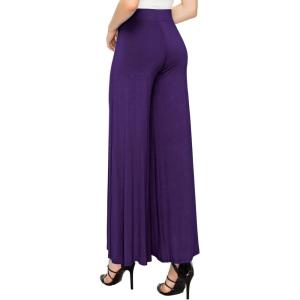 Made By Johnny Women’s Solid Casual Comfy Stretchy Wide Leg Palazzo Lounge Pants(Wb1104_dark_purple)