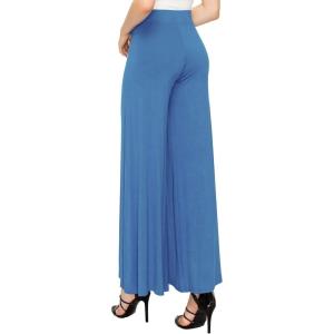 Made By Johnny Women’s Solid Casual Comfy Stretchy Wide Leg Palazzo Lounge Pants(Wb1104_denim)