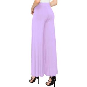 Made By Johnny Women’s Solid Casual Comfy Stretchy Wide Leg Palazzo Lounge Pants(Wb1104_lilac)