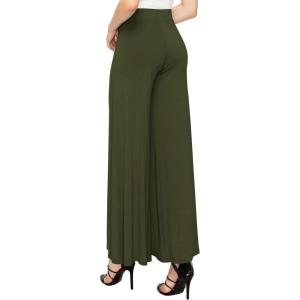 Made By Johnny Women’s Solid Casual Comfy Stretchy Wide Leg Palazzo Lounge Pants(Wb1104_olive)