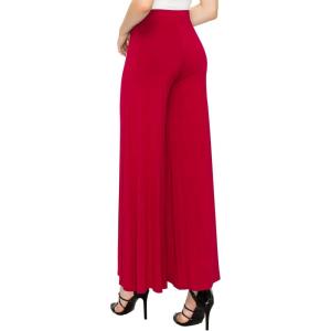 Made By Johnny Women’s Solid Casual Comfy Stretchy Wide Leg Palazzo Lounge Pants(Wb1104_red)