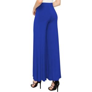 Made By Johnny Women’s Solid Casual Comfy Stretchy Wide Leg Palazzo Lounge Pants(Wb1104_royal_brite)