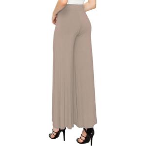 Made By Johnny Women’s Solid Casual Comfy Stretchy Wide Leg Palazzo Lounge Pants(Wb1104_taupe)