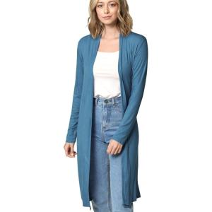 Made By Johnny Women’s Solid Long Sleeve Open Front Drape Long Cardigan Duster – Comfortable & Stylish Outerwear(Wsk1048_denim)