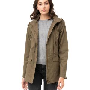 Made by Johnny Women’s Casual Military Anorak Jacket Safari Utility – Lightweight Detachable Hoodie(Wjc1845_olive)