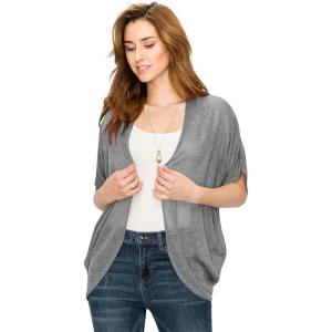 Made by Johnny Women’s Short Sleeve Open-Front Batwing Cardigan – Made in USA(Wsk1528_hdg)