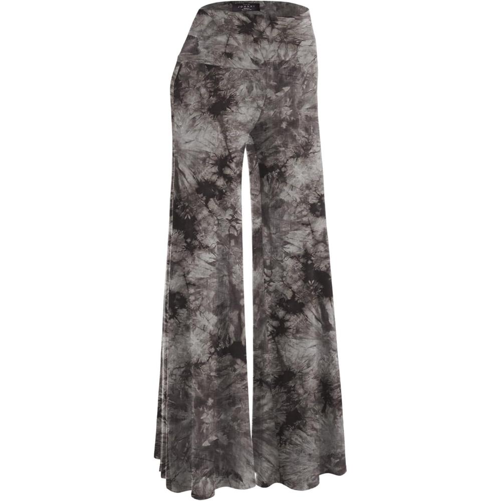 imageMade By Johnny MBJ Womens Casual Comfy SolidTie Dye Wide Leg Palazzo Lounge Pants XS5XLWb1060brown